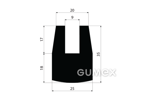 GUMMIPROFILE U-FORM - EPDM